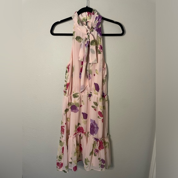 Lauren Ralph Lauren Dresses & Skirts - Lauren Ralph Lauren Sleeveless Halter Bow Neck Ruffle Tiered Blouson Dress SZ 8